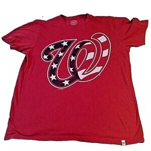 '47 Washington Nationals Stars & Stripes "Curly W" T-Shirt S Red USA Flag MLB